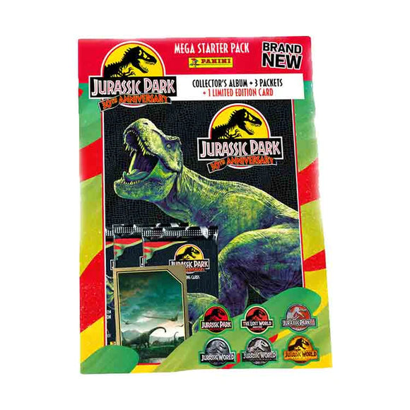 Jurassic World Anniversary Trading Card Collection - Starter Pack (Binder, 3 packets +1 LE) - Panini