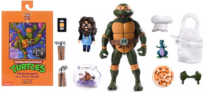 NECA Ultimate Michelangelo VHS - Figurine TMNT Les Tortues Ninja - Neuve Sous Blister