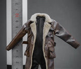 1/12 Leather Jacket With Inner Fur Collar (Brown) - Clothes Suitable for 6'' Inch Action Figures