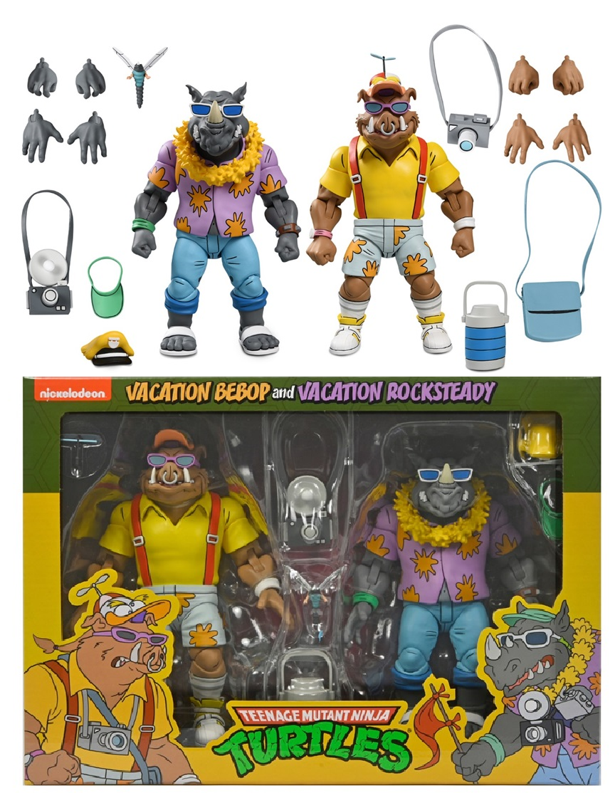 Teenage Mutant Ninja Turtles Cartoon Vacation Bebop and Rocksteady 7 Props Replicas