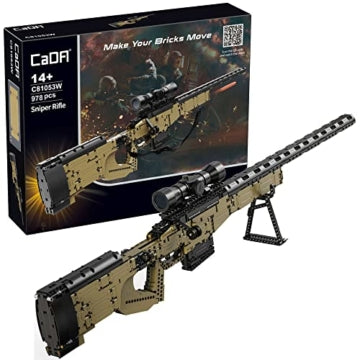 British Army Sniper Rifle Block Gun (Building Blocks) - CADA