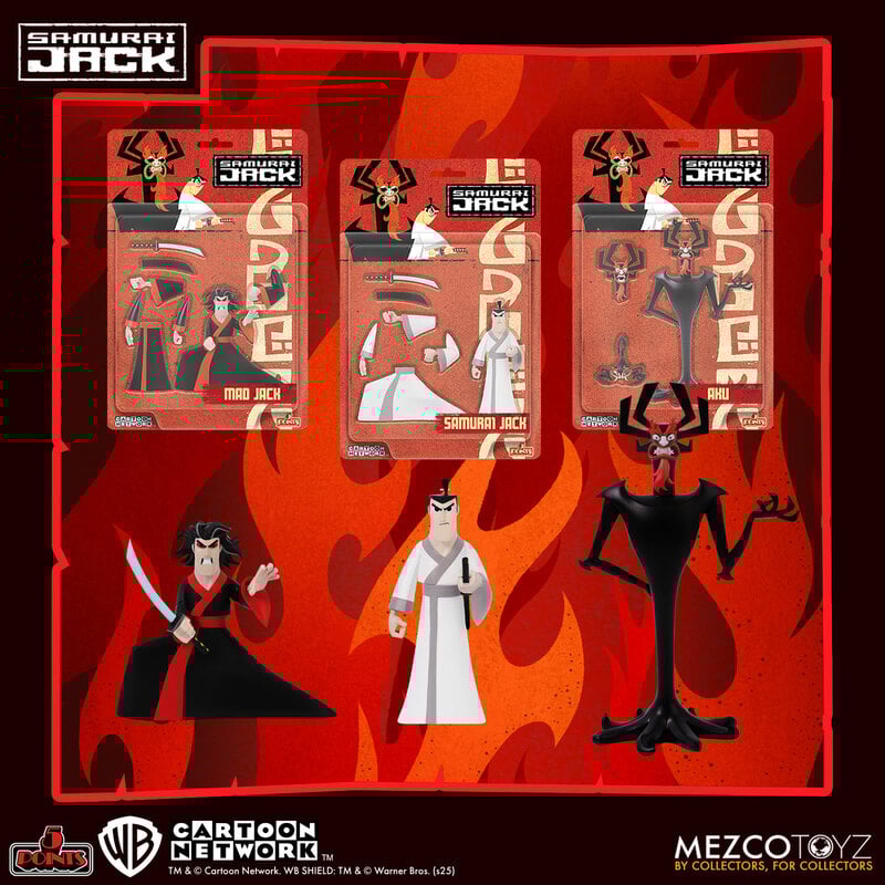 Points Action Figures Samurai Jack Deluxe Set (Set of 3) Mezco Toy