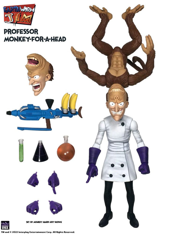 Earthworm Jim Wave 1: Professor Monkey-For-A-Head 1/12 Scale Action Figure - Premium DNA Toys