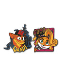 Pin Kings Crash Bandicoot Enamel Pin Badge Set 1.1 – Crash and Coco