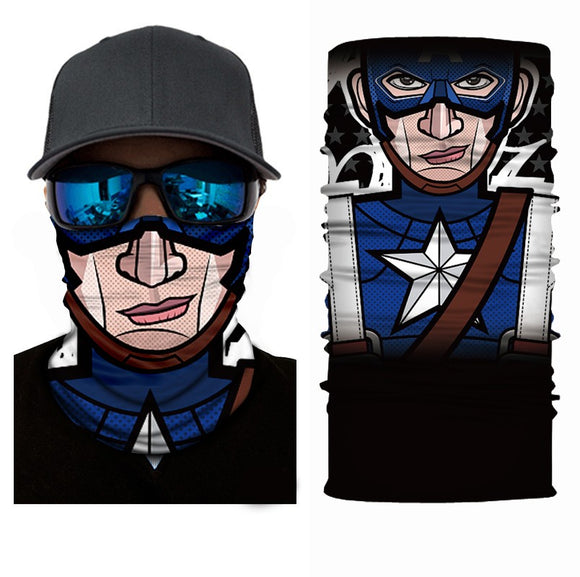 Captain America Style Mask Motorcycle Biker Scarf Face Neck Bandana Ski Paintball Snood