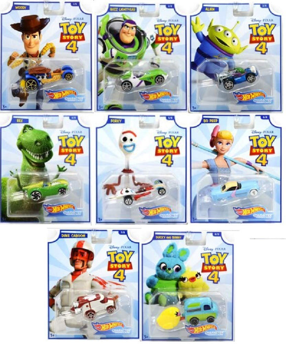 Hot Wheels Toy Story 4 Character Cars 1:64 Scale Die-Cast Vehicles (Pick a Character)