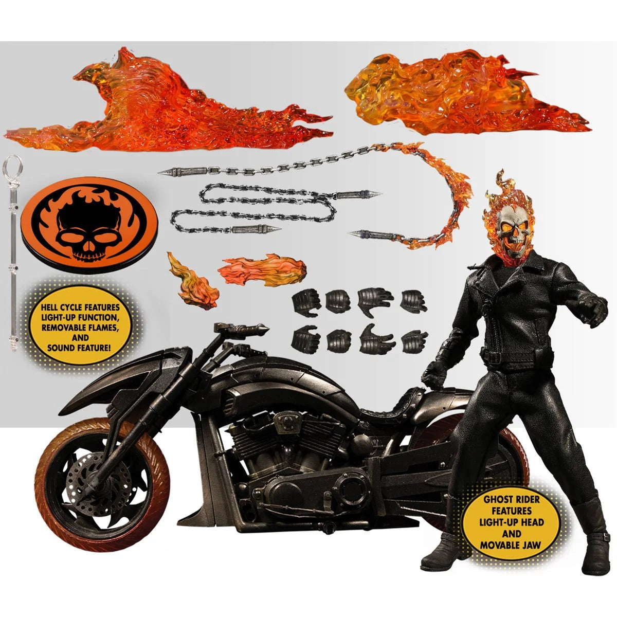 Mezco Toyz 1/12 ゴーストライダー & ヒルバイク メズコトイズ MEZCO One:12 Collective Ghost Rider & Hell Cycle Set Action Figure
