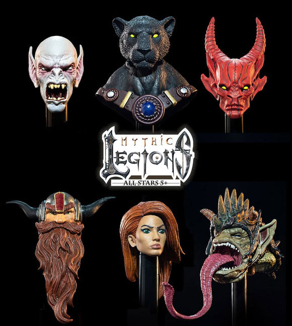 Mythic Legions: All-Stars Heads Pack 1 Action Figure Accessory Set - Four Horsemen
