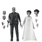 Universal Monsters - The Bride of Frankenstein 90th Anniversary The Monster and His Mate 7” Scale Action Figure 2-Pack (Black & White) - NECA