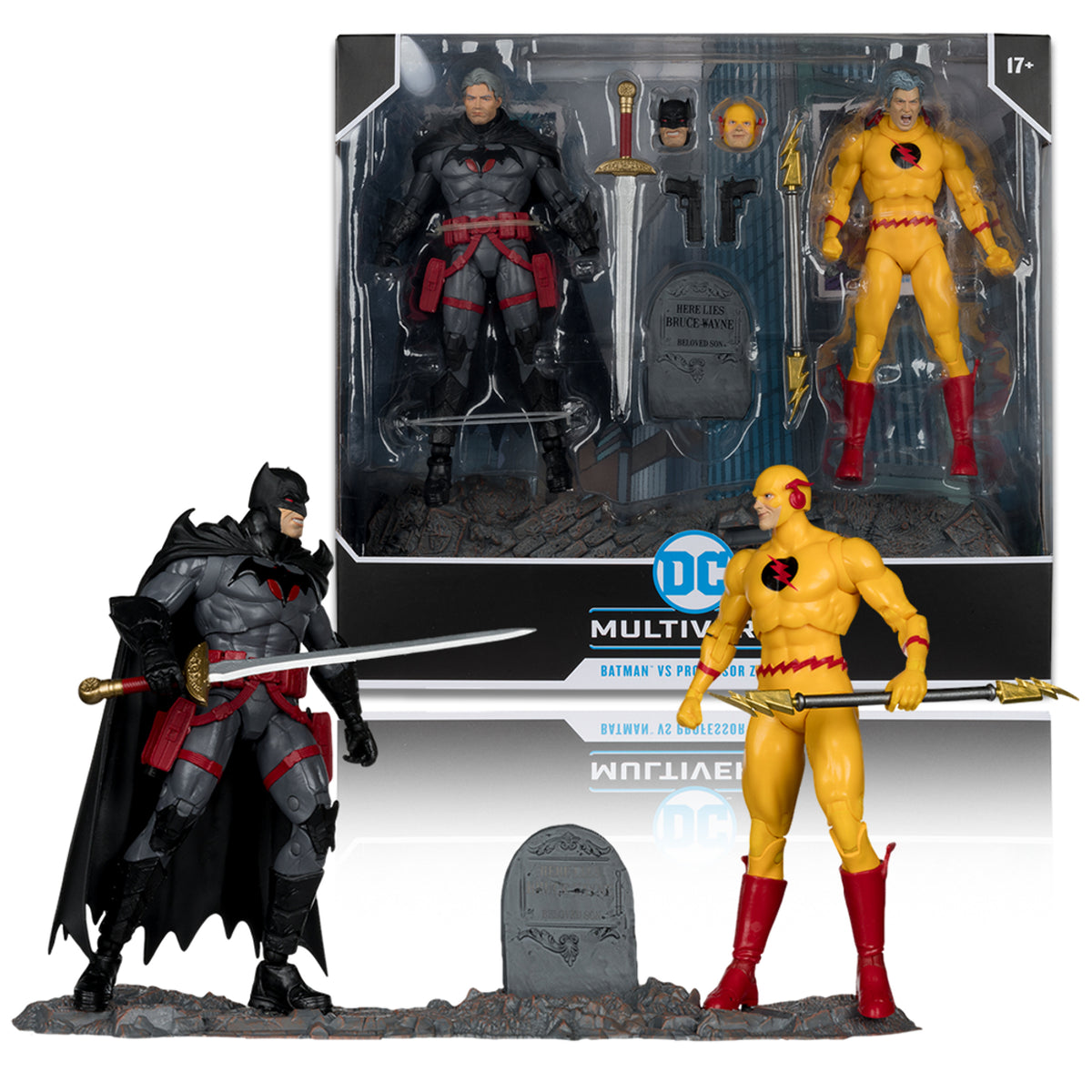 Figurine DC Multiverse Flashpoint Batman – Échelle 7 Pouces, Tête Non Masquée, Avec Accessoires