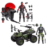 G.I. Joe Classified Series #218, Snake Eyes & Varmint ATV Vs. Stealth Viper & Cobra Stealth Flight Pod (Trubble Bubble) 6" Inch Action Figure - Hasbro