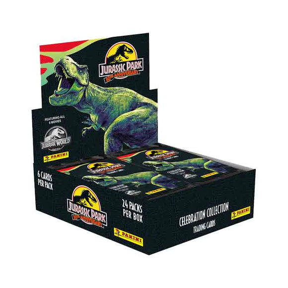 Jurassic World Anniversary Trading Card Collection - Full Box (24 packets) - Panini