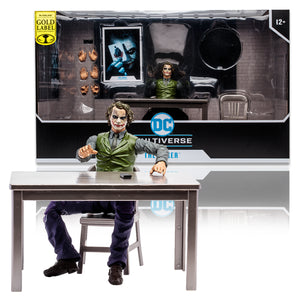 DC Multiverse The Joker Interrogation Room (The Dark Knight) (Gold Label) 7" Inch Scale Action Figure Set - McFarlane Toys (McFarlane Toys Store Exclusive)