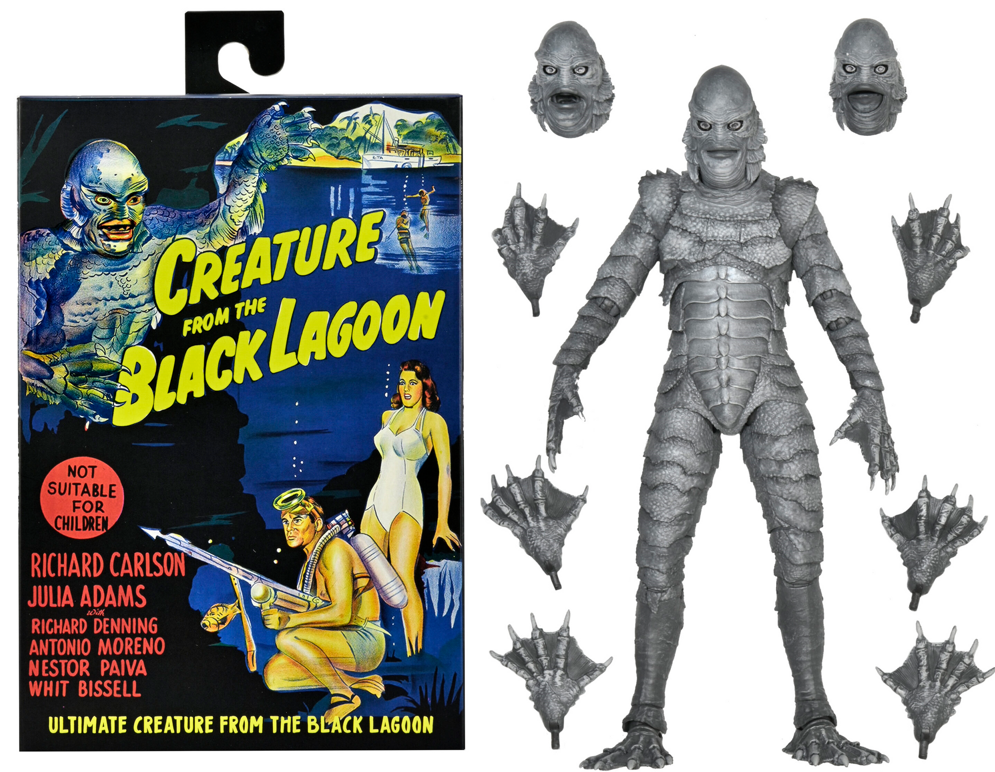 neca universal monsters creature from the black lagoon Universal Monsters Ultimate Creature from the Black Lagoon (B&W) 7″ Sc – Props & Replicas.co.uk