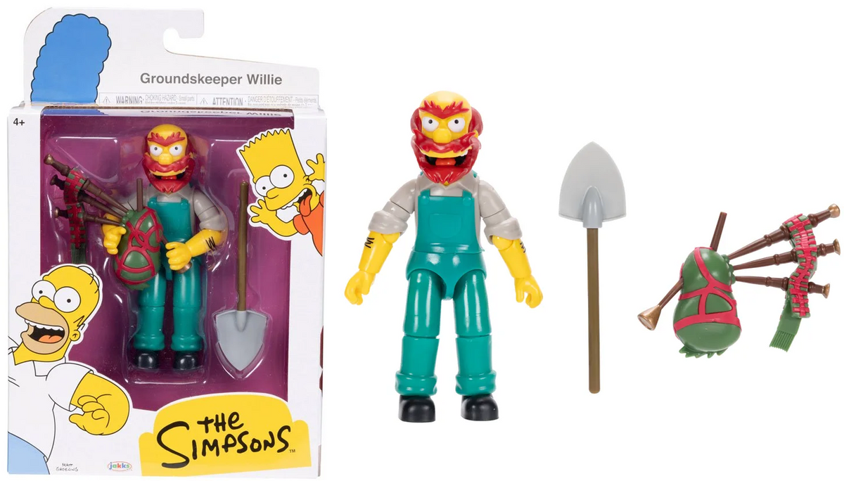 Simpson Props The Simpsons Groundskeeper Willie 5 inch Scale Action Figure - Jakks P ...