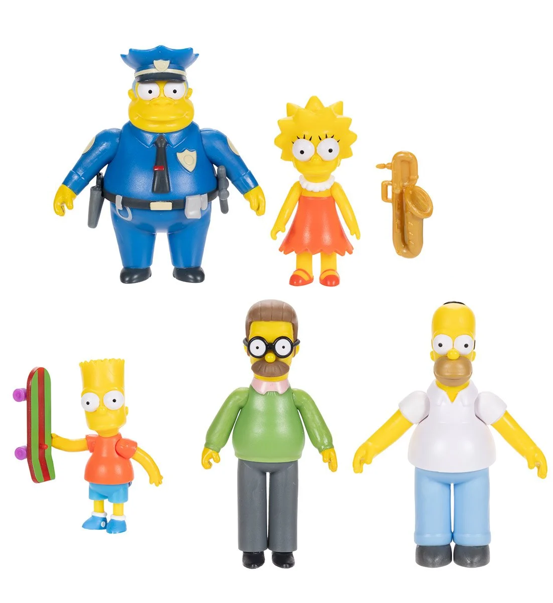 Simpson Props The Simpsons Wave 1 (Set of 5) 2 1/2-inch Scale Action Figures - Jakks ...