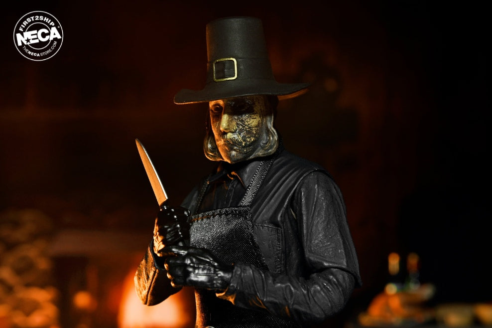 JUST DROPPED ON THE NECA STORE! Link In Bio. ➖ Thanksgiving Ultimate John Carver 7" Scale Action Figure ➖ This Year… There Will Be No Leftovers. A Masked Killer Terrorizes Plymouth, Massachusetts