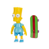 The Simpsons Bart with Blue Shirt and Skateboard 5" inch Scale Action Figure - Jakks Pacific