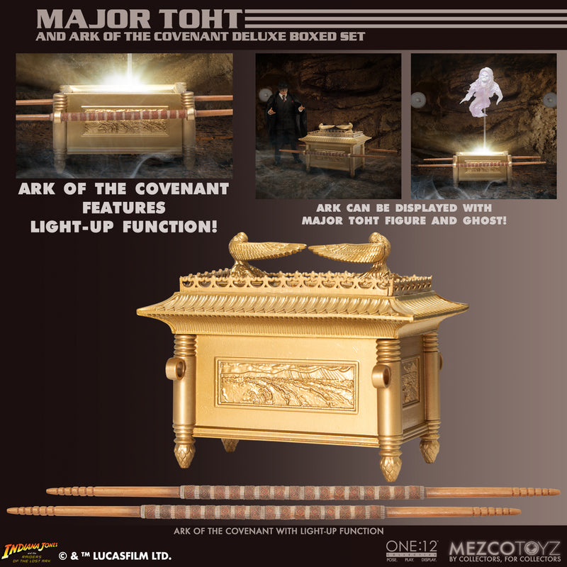 MEZCO One:12 Collective Major Toht and Ark of the Covenant Deluxe Boxe ...
