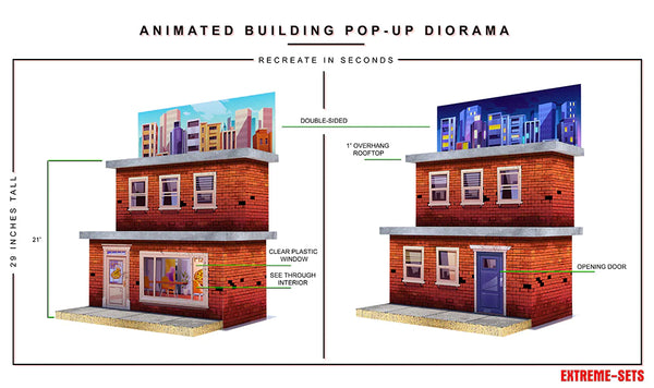 Animated Building Pop-Up 1:12 Scale Diorama - Extreme Sets – Props
