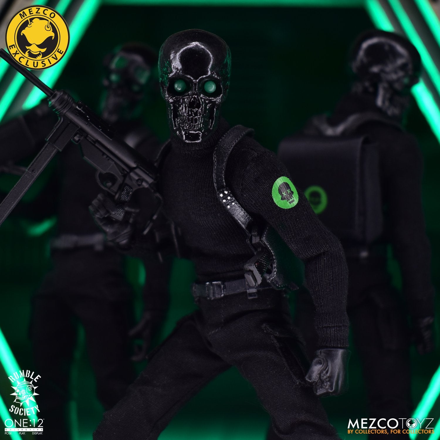 メズコ 直販限定 ワン12 ブラックスカル（ mezco one 12 MEZCO One:12 Collective Rumble Society Black Skulls Death Brigade