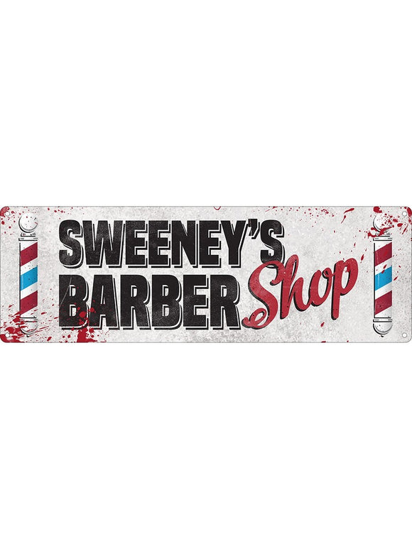 Sweeney's Barber Shop Slim Tin Sign - Sweeney Todd