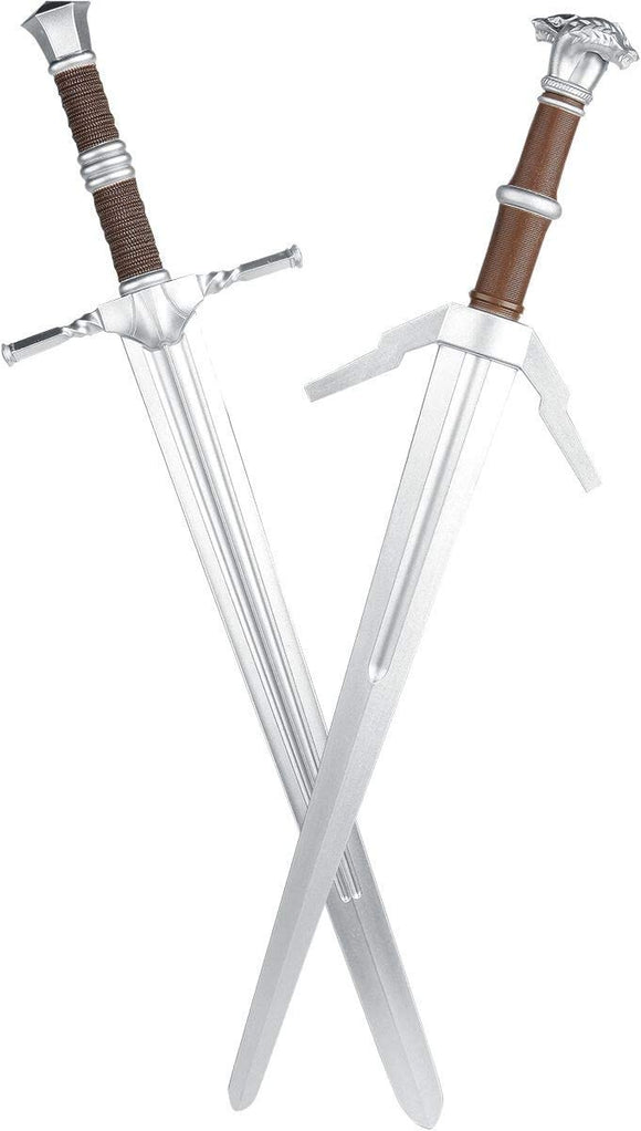 Official The Witcher Foam Sword 2-Pack 1:1 Scale Steel and Silver Foam Sword Set
