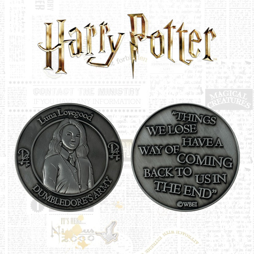 FaNaTtik Harry Potter Münzset: Neville & Luna, 2 X 38 Mm, Farbig Geprägt, Sammlerstück