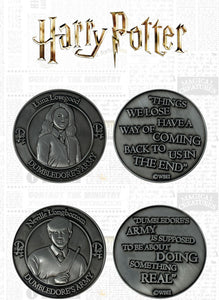 Harry Potter Dumbledore's Army Collector's Coin Twin Pack (Luna Lovegood & Neville Longbottom) Officially Licensed - Fanattik