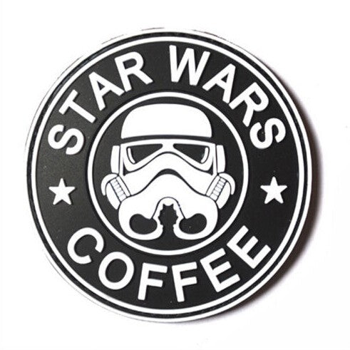 Star Wars Coffee Style PVC Patch Hook and Loop Velcro, Airsoft, Paintball