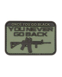 Once You Go Black PVC Patch Hook and Loop Velcro, Airsoft, Paintball