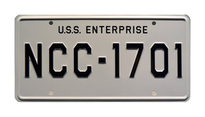 Star Trek USS Enterprise 'NCC-1701' Metal Stamped Vanity License Plate