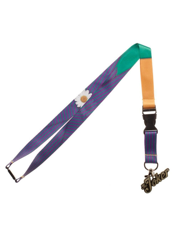 Official DC Comics- Joker Suit Lanyard with Metal Logo & ID Sleeve with Sticker