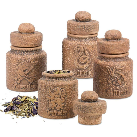 Harry Potter Hogwarts Houses 1.45oz Ceramic Storage Jars - Set of 4