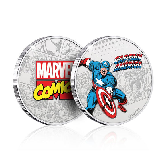 Official Marvel Limited Edition .999 Silver Plated Coin - Captain America (London Comic Con Exclusive)