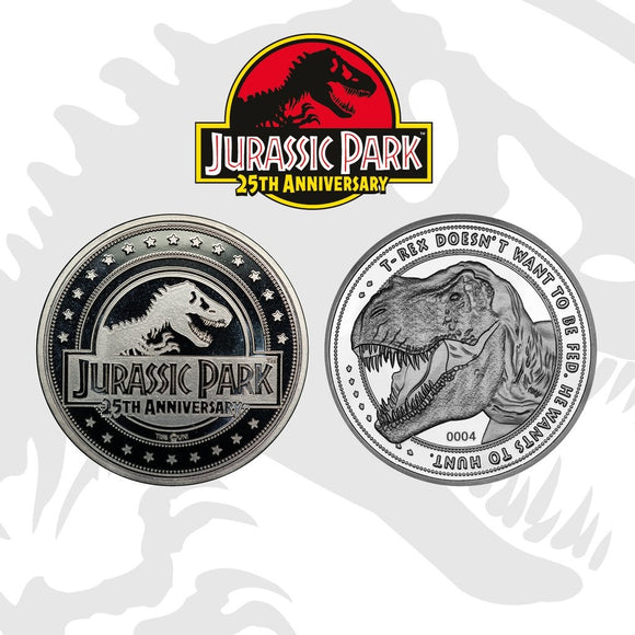 25th Anniversary Jurassic Park - T Rex - Limited Edition Collector's Coin - Officially Licensed