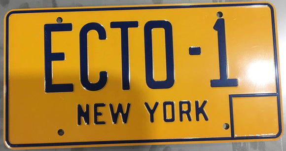 Ghostbusters 'ECTO-1' Metal Stamped License Plate Cadillac Hearse Replica Prop