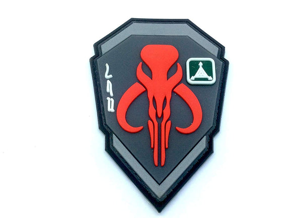 Mandalorian Boba Fett Style PVC Patch Hook and Loop Velcro, Airsoft, Paintball - Grey