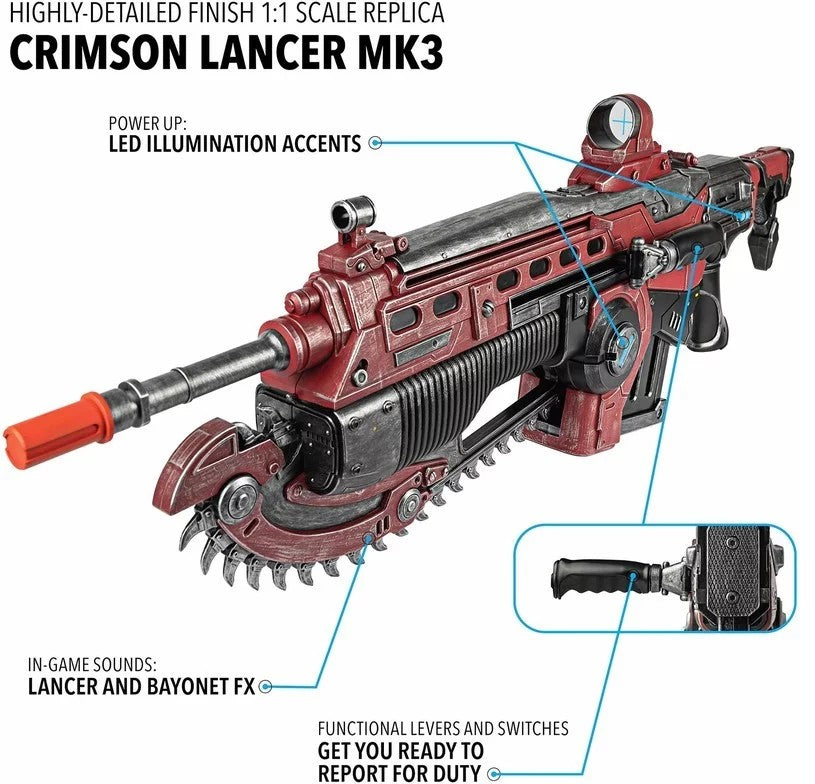 gears of war lancer replica PDP Gears of War 5 - Crimson Lancer MK3