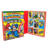 Official Marvel Avengers Captain America Retro Pin Badge Set