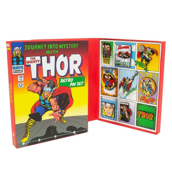 Official Marvel Avengers Thor Retro Pin Badge Set