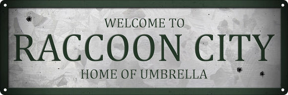 Welcome To Raccoon City Slim Tin Sign - Resident Evil