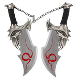 God Of War Style 17" Twin Blades of Chaos Kratos Sword Set With Wooden Plaque
