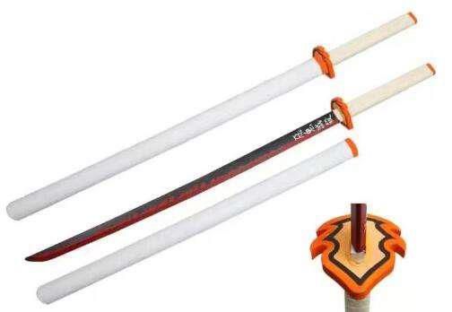 Demon Slayer 'Kyojuro Rengoku's Red Nichirin' Style Foam Sword with Scabbard