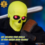 MEZCO One:12 Collective Neon Nightmare Multicolor Four Skull Set Limited Edition (Mezco Exclusive)